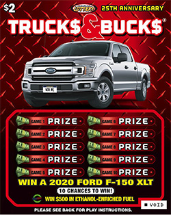 Truck$ & Buck$ ticket image.