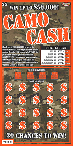 Camo Cash ticket image.