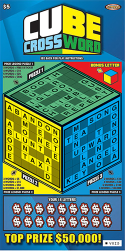 Cube Crossword ticket image.