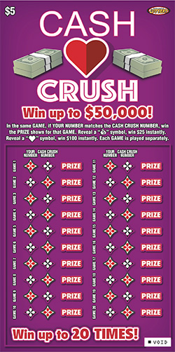 Cash Crush ticket image.