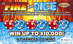 Fire and Dice ticket image.