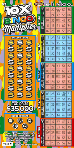 10X Bingo Multiplier ticket image.