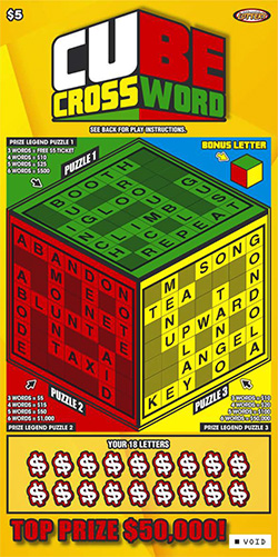 Cube Crossword ticket image.