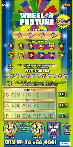 Wheel of Fortune ticket image.