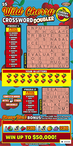 Wild Cherry Crossword Doubler ticket image.