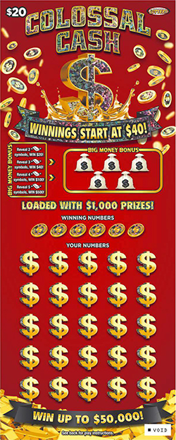 Colossal Cash ticket image.