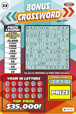 Bonus Crossword ticket image.