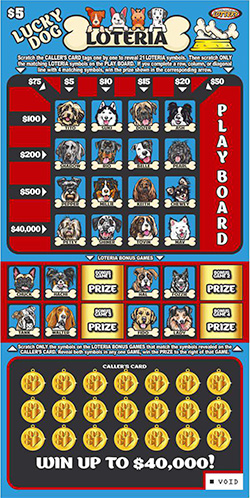 Lucky Dog Loteria ticket image.