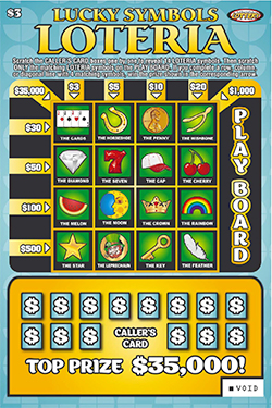 Lucky Symbols Loteria ticket image.