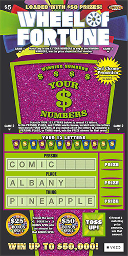 Wheel of Fortune ticket image.