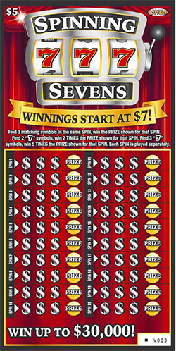 Spinning Sevens ticket image.