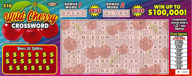 Wild Cherry Crossword ticket image.