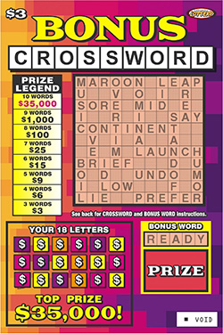Bonus Crossword ticket image.