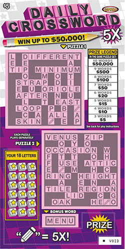 Daily Crossword 5X ticket image.