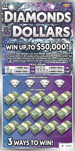 Diamonds & Dollars scratch game from Nebraska Lottery