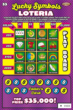 Lucky Symbols Loteria ticket image.