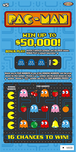 PAC-MAN scratch game from Nebraska Lottery