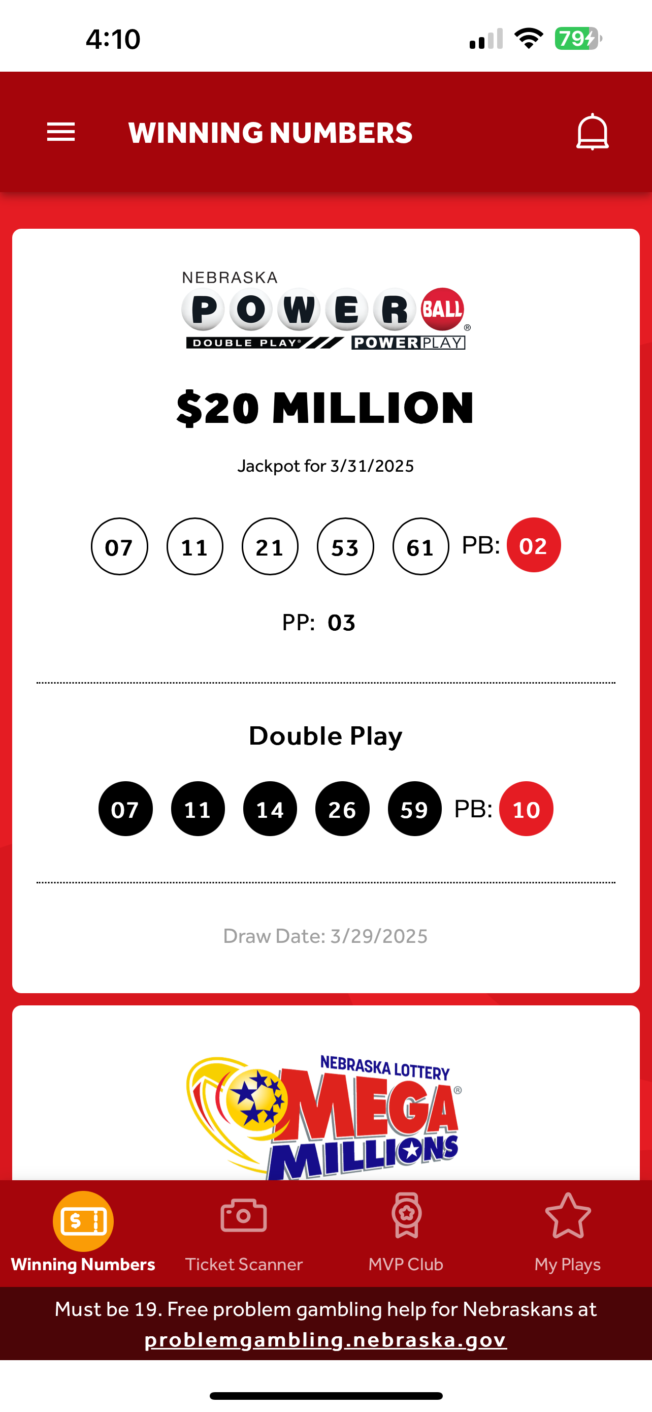 Winning Numbers